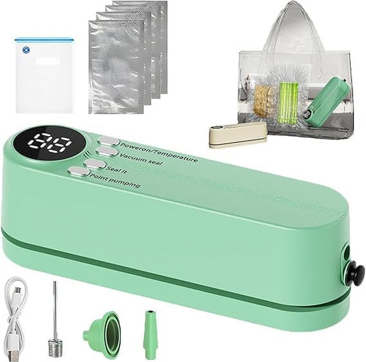 Mini Cordless Vacuum Sealer,3-in- 1 Handheld Vacuum Sealer,Rechargeable Resealer Machine,Portable Bag Sealing, Travel,Food Storage(Multicolor)