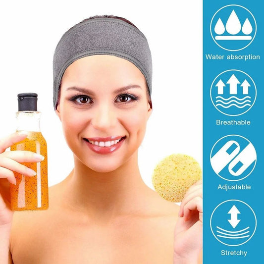 facial bands cotton hair band for makeup time face wash hair accessory Professional Women's Polycotton Facial Headbands, Facial Band For Women Men(Pack of 3)