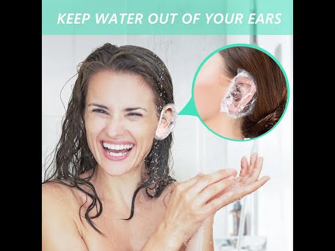 100 Pieces Waterproof Ear Cover Protect from Water Spa Home Use Hotel and Hair Salon, Waterproof Ear Protector, Bathing Ear Cover Caps, Covers for Hair Dye, Shower, and Bathing