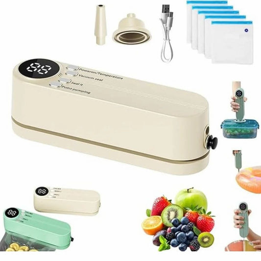 Mini Cordless Vacuum Sealer,3-in- 1 Handheld Vacuum Sealer,Rechargeable Resealer Machine,Portable Bag Sealing, Travel,Food Storage(Multicolor)