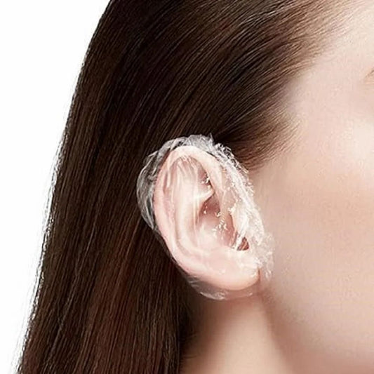 100 Pieces Waterproof Ear Cover Protect from Water Spa Home Use Hotel and Hair Salon, Waterproof Ear Protector, Bathing Ear Cover Caps, Covers for Hair Dye, Shower, and Bathing