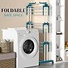 Stainless Steel 4 Tier Big Clothes Drying Stand/Foldable Laundry Rack/Cloth Dryer/Hanger for Clothing/Outdoor/Indoor/Balcony Space Saver for Home (Blue)