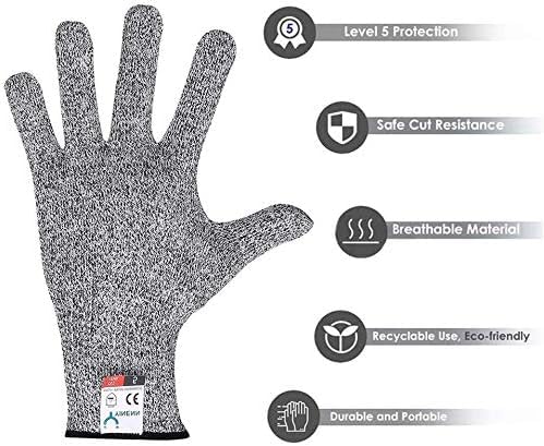 Cut Resistant Level 5 Protection With Elastic Hand Fitting Heavy Duty Working Gloves (Free Size, Grey, 1 Pair)