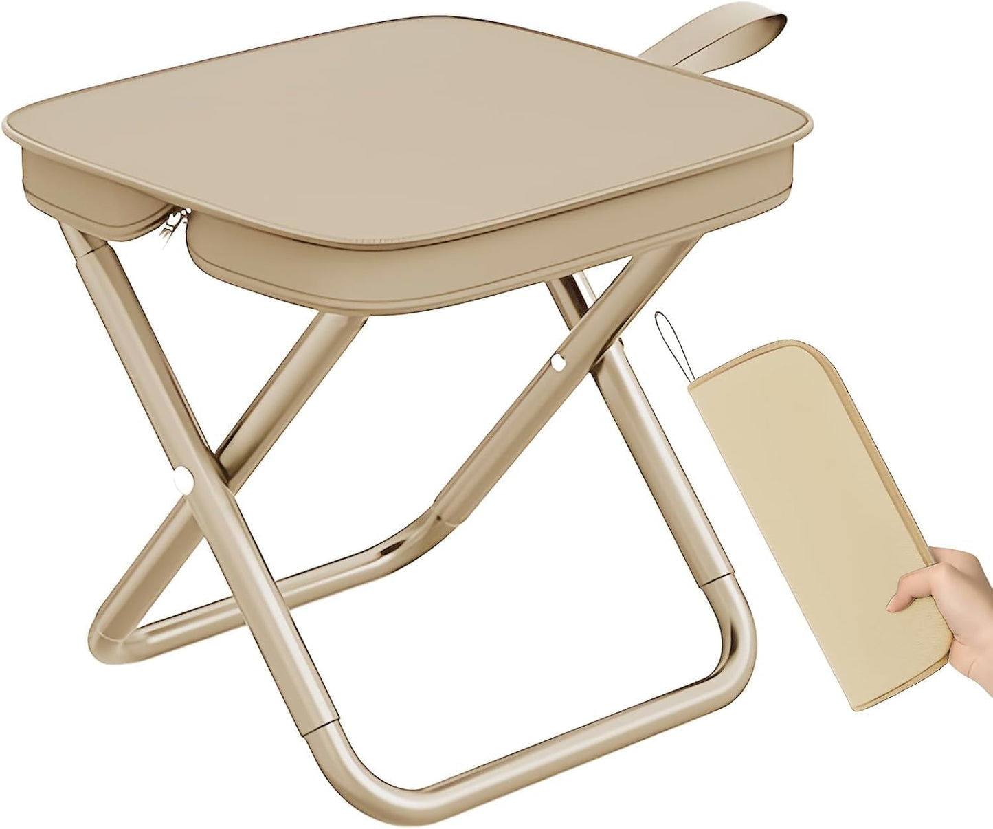 Handbag Folding Stool, Zipper Bag Foldable Camping Chairs, Picnic Lightweight Folding Stool, Stability & Comfort Portable Camp Chairs for Beach, Backpacking