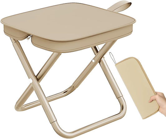 Handbag Folding Stool, Zipper Bag Foldable Camping Chairs, Picnic Lightweight Folding Stool, Stability & Comfort Portable Camp Chairs for Beach, Backpacking