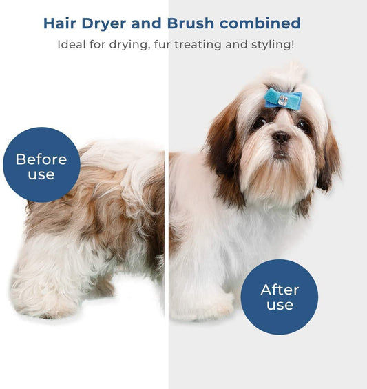 Dog & Cat Hair Dryer Brush | 2 in 1 Pet Grooming Dryer & Comb, Professional Adjustable Temperature