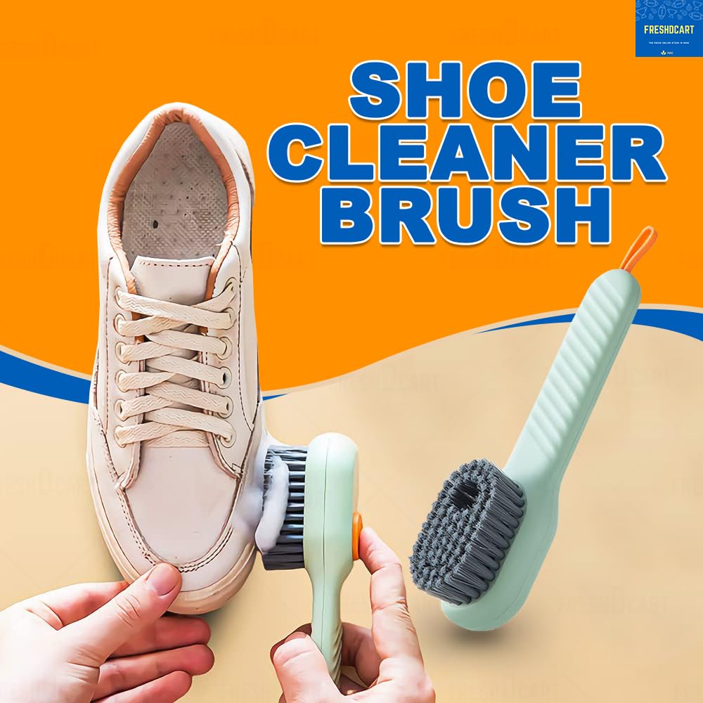 Leather Shoes Cleaning Polish Kit Boot Cleaner Shoe Cleaner Brush with Liquid Box, Liquid Adding Soft Fur Cleaning Brush for, Shoes,Bathroom,Kitchen (Multicolor, Pack of 1)