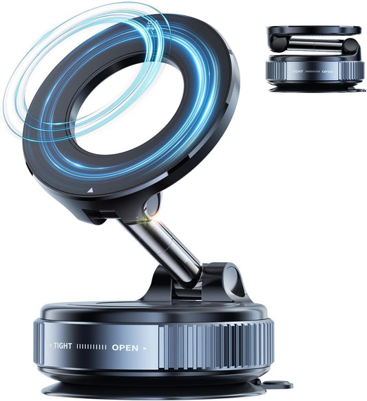 360° Vaccum Magnetic Phones Holder, Magnetic Car Phone Mount, Hands-Free Suction Cup Phones Holder for Car/Gym/Mirror/Shower, Car Mount Compatible with All Mobile (Extended)