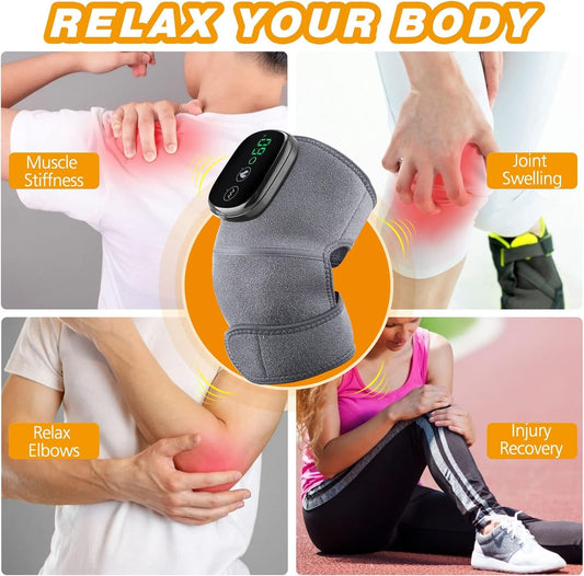 Knee Massager for Joint Pain Relief Machine | Electric Cordless Knee Heating Pad Therapy Vibration Machine for Arthritis,Knee,Elbow,Joints Pain Relief for Mens/Women