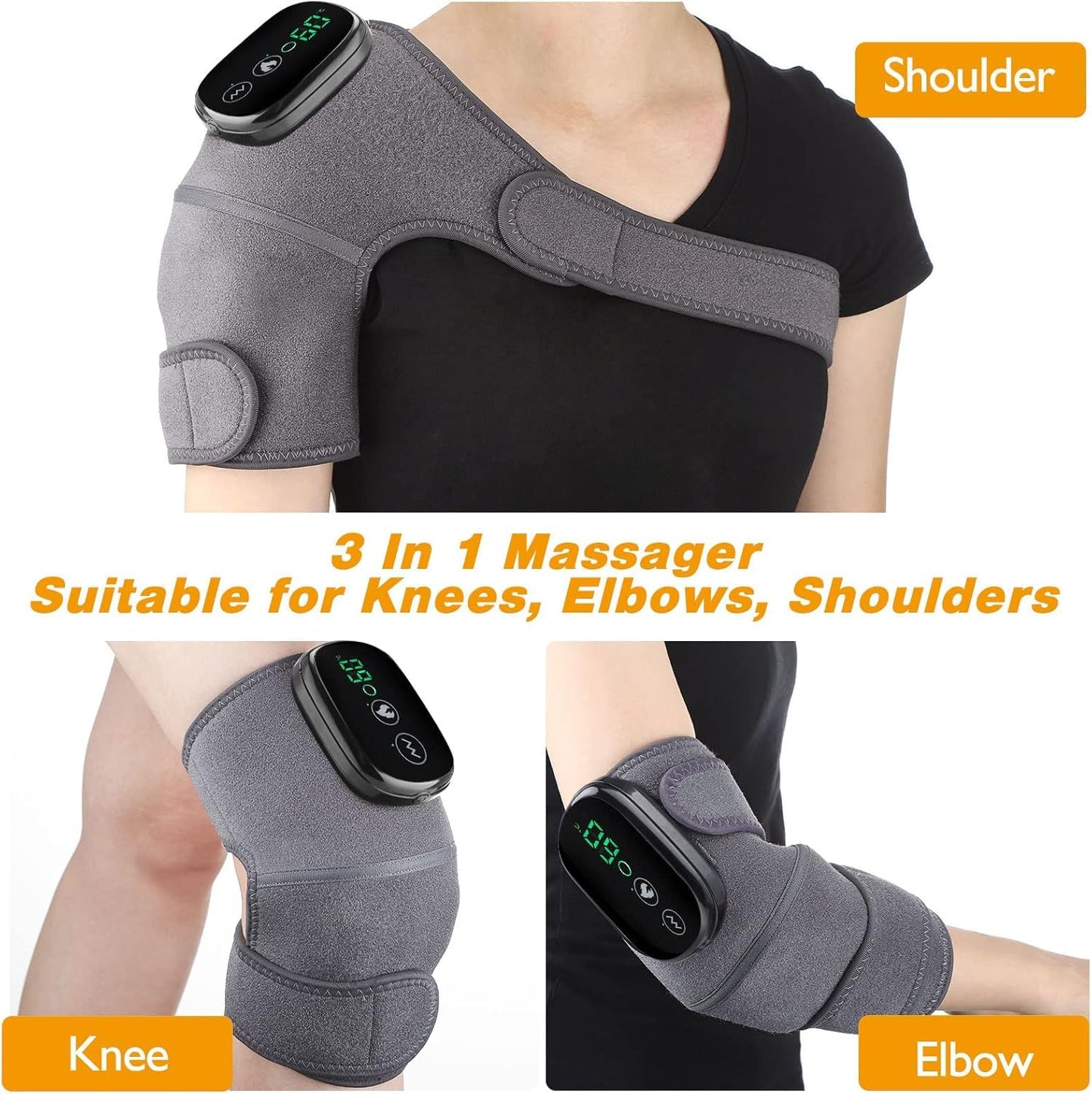 Knee Massager for Joint Pain Relief Machine | Electric Cordless Knee Heating Pad Therapy Vibration Machine for Arthritis,Knee,Elbow,Joints Pain Relief for Mens/Women