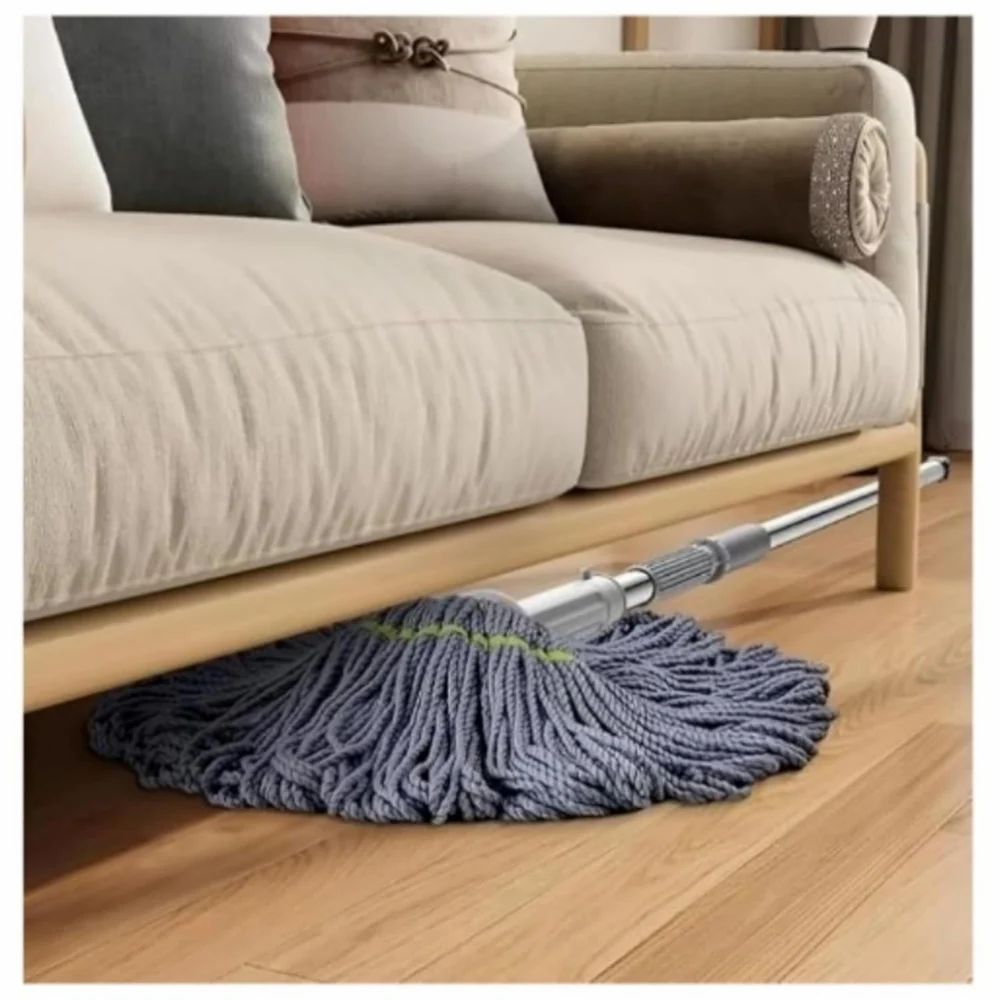 Microfibre Twist Mop, Self-Wringing Floor Cleaning Mop with Extendable Handle, Grey Pack of-1