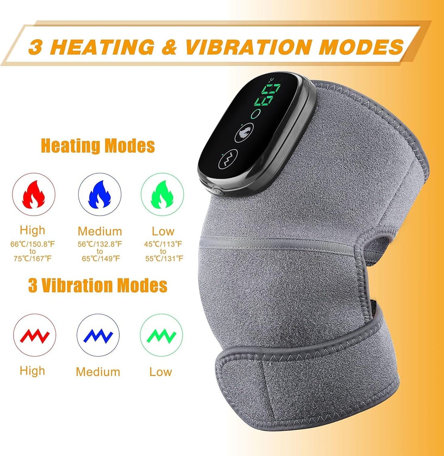 Knee Massager for Joint Pain Relief Machine | Electric Cordless Knee Heating Pad Therapy Vibration Machine for Arthritis,Knee,Elbow,Joints Pain Relief for Mens/Women