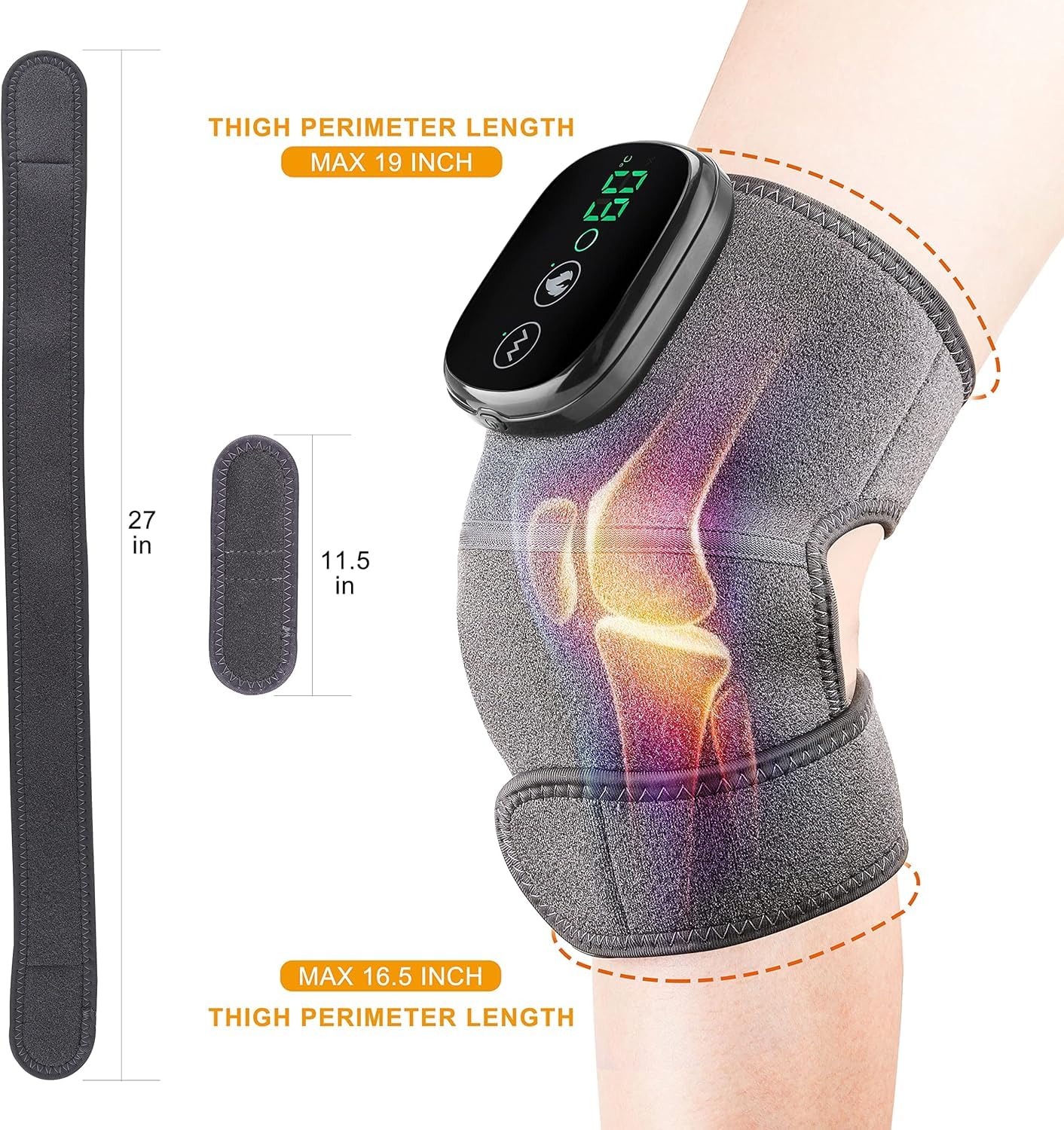 Knee Massager for Joint Pain Relief Machine | Electric Cordless Knee Heating Pad Therapy Vibration Machine for Arthritis,Knee,Elbow,Joints Pain Relief for Mens/Women