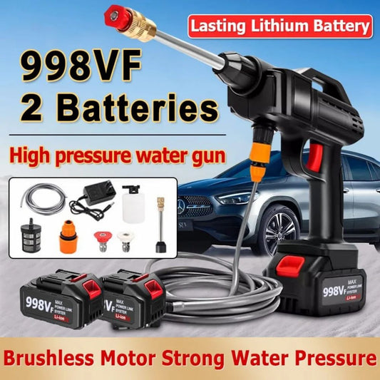 Cordless Portable Wireless Pressure Washer Gun 48V 12000mAh  (Double Battery.) High Pressure Water Gun for Car Wash and Bike Cleaning with Adjustable Nozzle and 5M Hose Pipe