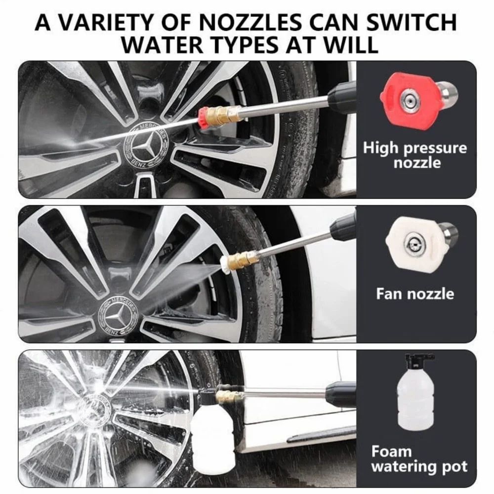 Cordless Portable Wireless Pressure Washer Gun 48V 12000mAh  (Double Battery.) High Pressure Water Gun for Car Wash and Bike Cleaning with Adjustable Nozzle and 5M Hose Pipe
