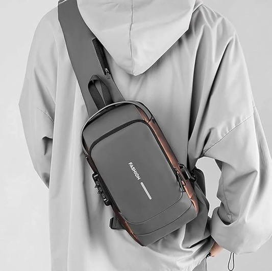 Waterproof Polyester Slim Unisex Crossbody Sling Bag Chest Backpack Men's Shoulder Bag, Leisure Travel Handbag, Hard Shell Anti-Theft Chest Bag