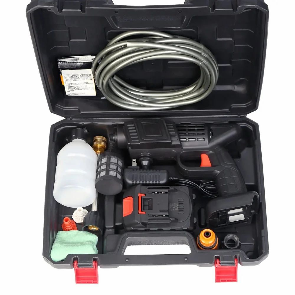 Cordless Portable Wireless Pressure Washer Gun 48V 12000mAh  (Double Battery.) High Pressure Water Gun for Car Wash and Bike Cleaning with Adjustable Nozzle and 5M Hose Pipe