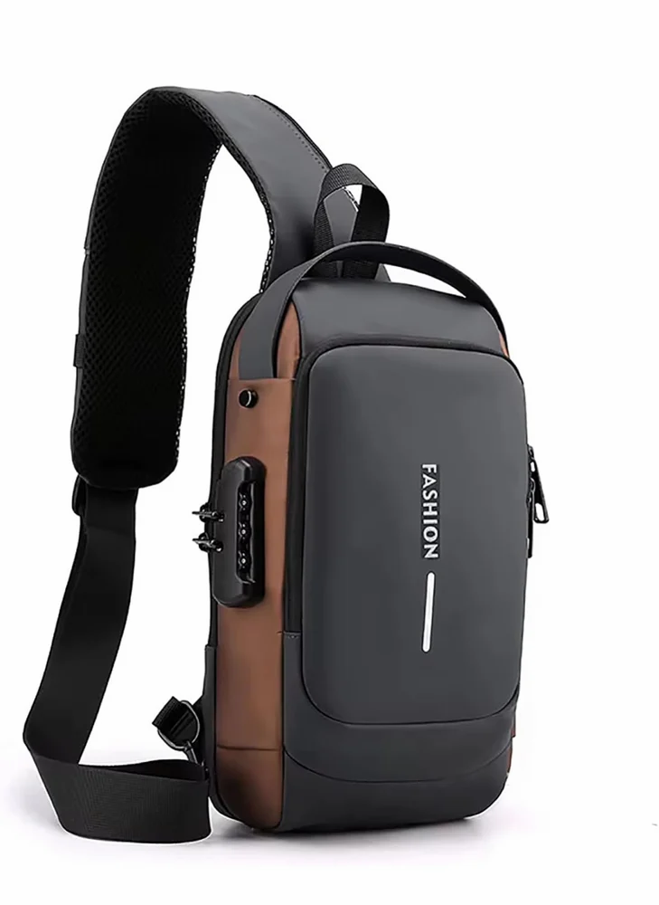 Waterproof Polyester Slim Unisex Crossbody Sling Bag Chest Backpack Men's Shoulder Bag, Leisure Travel Handbag, Hard Shell Anti-Theft Chest Bag