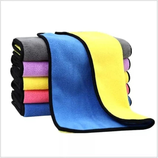 Microfiber Cloth for Car Cleaning and Detailing, Double Sided, Extra Thick Plush Microfiber Towel Lint-Free, 500 GSM (Size 40cm x 40cm)/Pack of 3, Color: Assorted