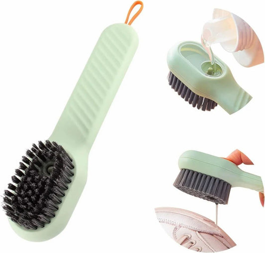 Leather Shoes Cleaning Polish Kit Boot Cleaner Shoe Cleaner Brush with Liquid Box, Liquid Adding Soft Fur Cleaning Brush for, Shoes,Bathroom,Kitchen (Multicolor, Pack of 1)