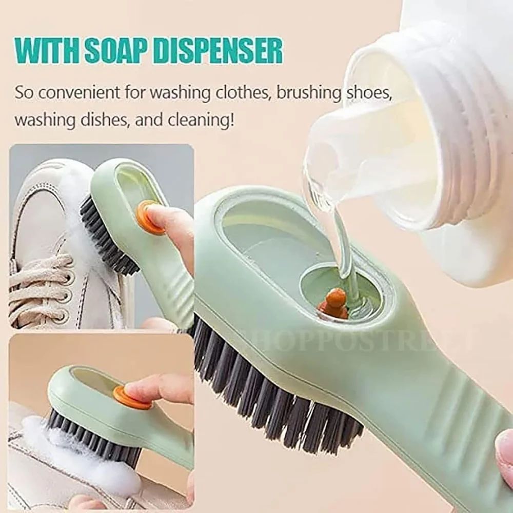 Leather Shoes Cleaning Polish Kit Boot Cleaner Shoe Cleaner Brush with Liquid Box, Liquid Adding Soft Fur Cleaning Brush for, Shoes,Bathroom,Kitchen (Multicolor, Pack of 1)