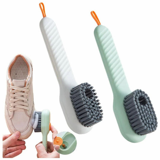 Leather Shoes Cleaning Polish Kit Boot Cleaner Shoe Cleaner Brush with Liquid Box, Liquid Adding Soft Fur Cleaning Brush for, Shoes,Bathroom,Kitchen (Multicolor, Pack of 1)