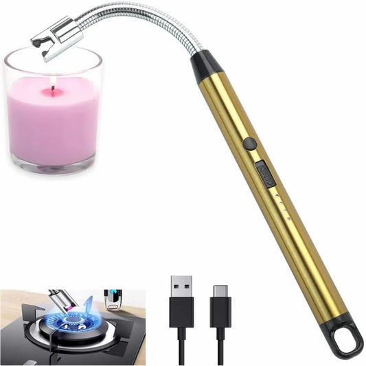 Electric Rechargeable Plasma Gas Lighter for Kitchen, Lighter for Gas Stove, Candles, Pooja, 1 Year Warranty, C-Type USB, Kitchen Tools, Multi Purpose - 360° Flexible & Windproof, Multi-Color